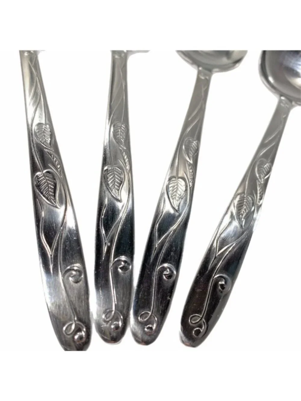 Cutlers Guild Ltd Ivy Pattern Lg Spoon Set of 4 Stainless Steel Imperial Intl